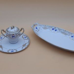 Celery Plate, Sugar Bowl and Platter -Antique Japanese by Noritake